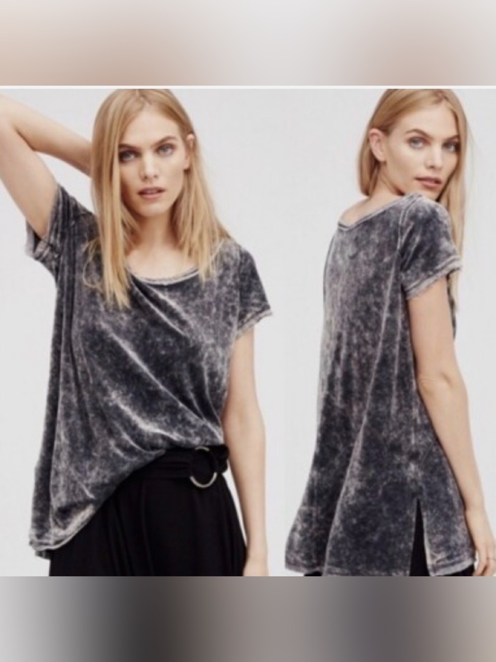 We The Free Doran Washed Velvet High Low Top No Size Tags Best for L